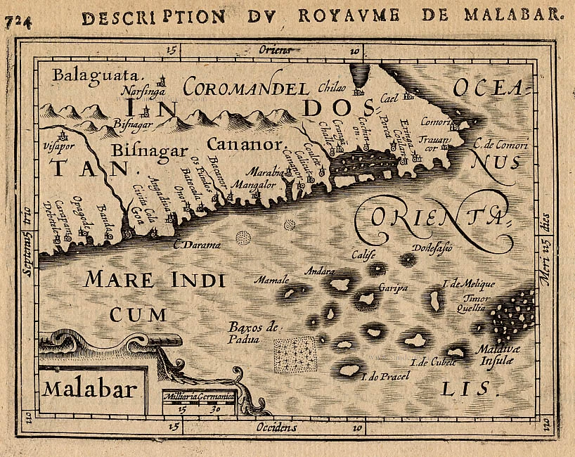 India - Malabar, by Petrus Bertius.