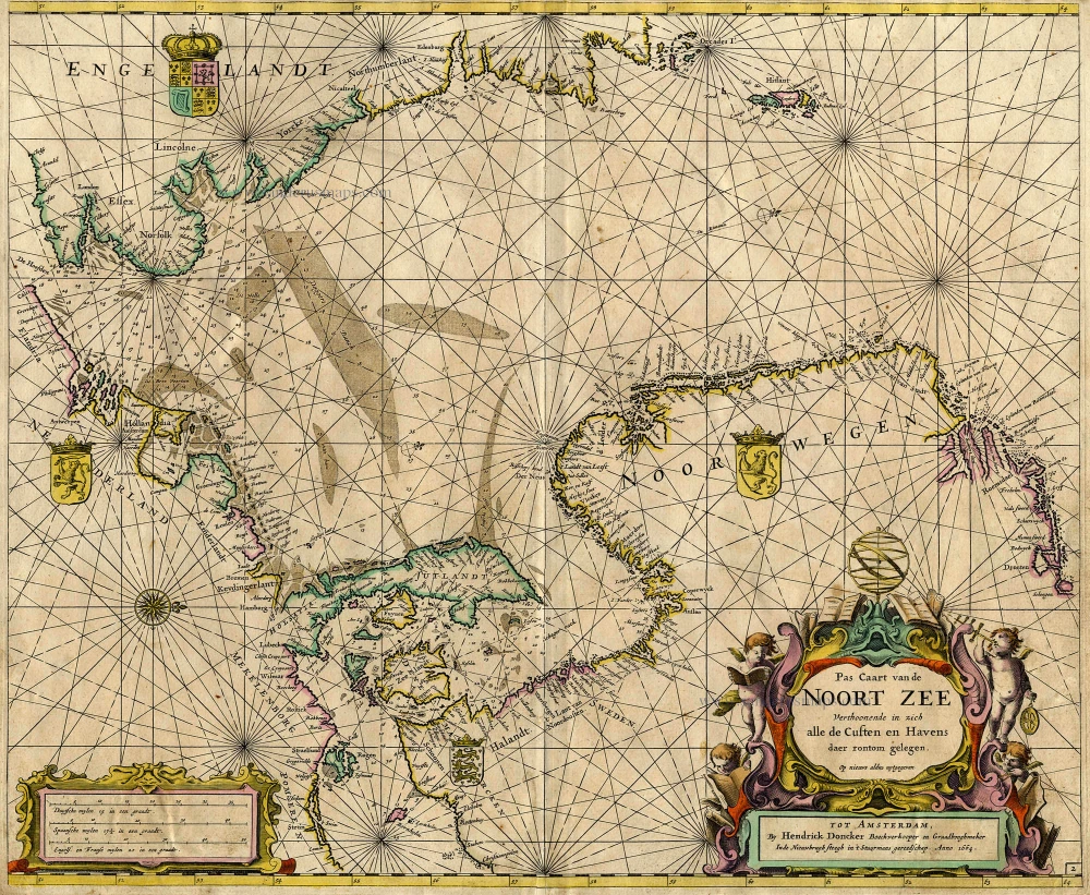 Antique map of North Sea by Doncker H. | Sanderus Antique Maps ...