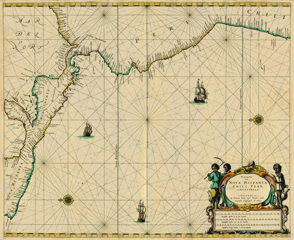 Central America, by Pieter Goos.