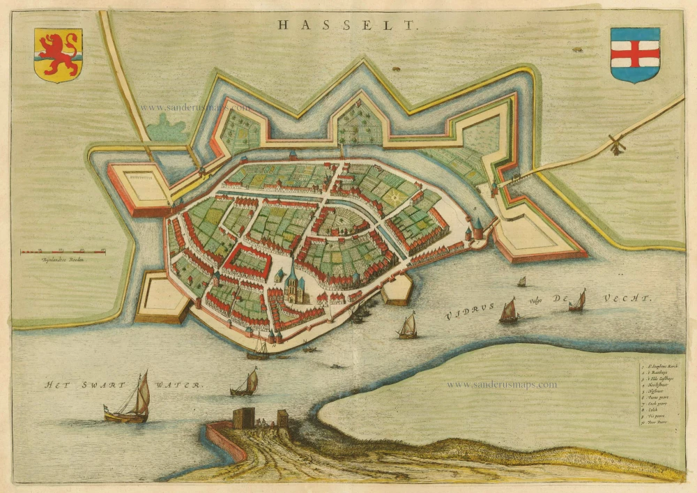Hasselt, by Joan Blaeu 
