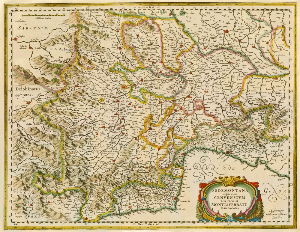 Piemonte, by W. Blaeu.