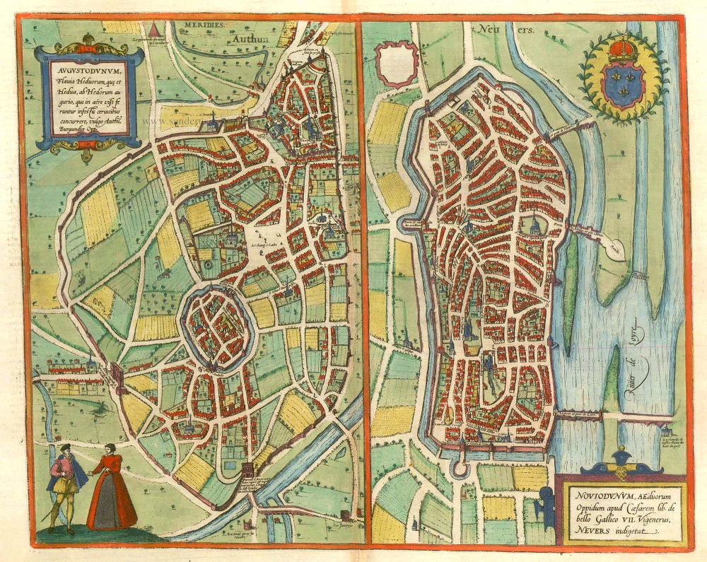 Autun and Nevers, by Braun & Hogenberg.