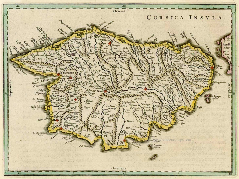 Corse, by W. & J. Blaeu.