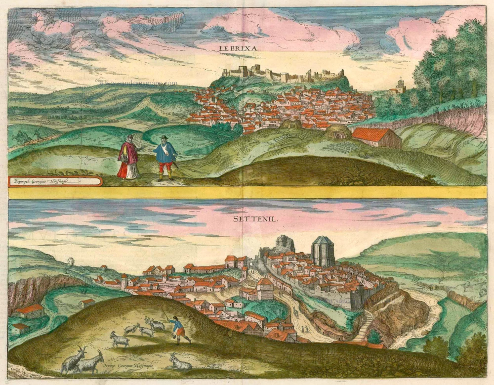 Lebrija  & Settenil de las Bodegas by Braun & Hogenberg.