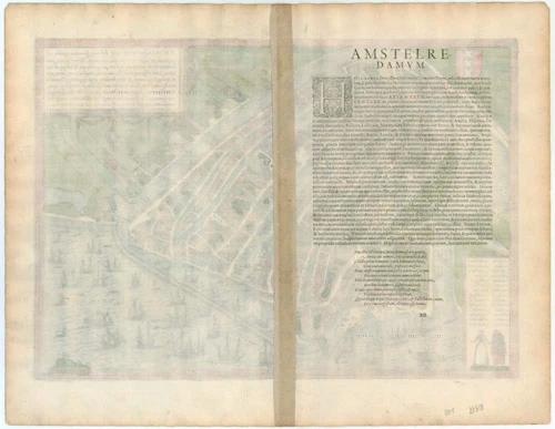 Antique map of Amsterdam by Braun and Hogenberg