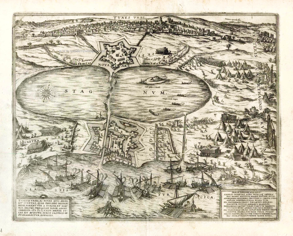 Tunes Urbs - Tunetis Urbis, ac Novae Eius Arcis, et Guletae, quae Philippo Hispan Regi Parent ...