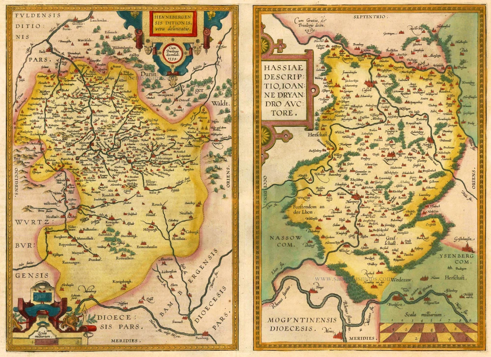Henneberg & Hessen, by Ortelius A.