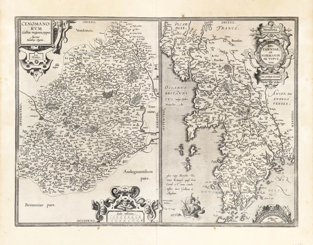 Maine - Bretagne - Normandie by Abraham Ortelius.