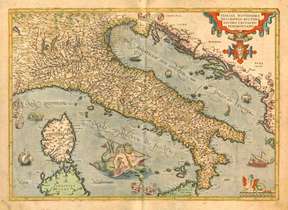 Italiae Novissima Descriptio Auctore Iacobo Castaldo Pedemontano.