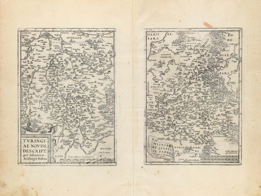Turingiae Noviss. Descript. - Misniae et Lusatiae Tabula