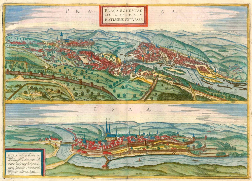 Prague - Cheb by Braun & Hogenberg