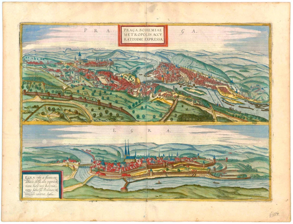 Prague - Cheb by Braun & Hogenberg