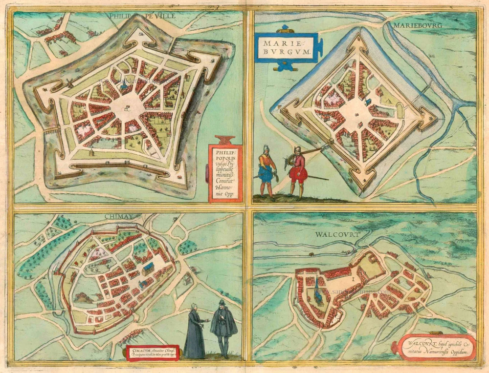 Philipopolis vulgo Philippeville ... [on sheet with] Marieburgum [and] Cimacum ... [and] Walcourt ...