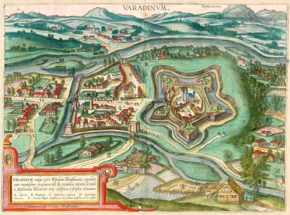Antique map of Romania - Oradea by Braun & Hogenberg