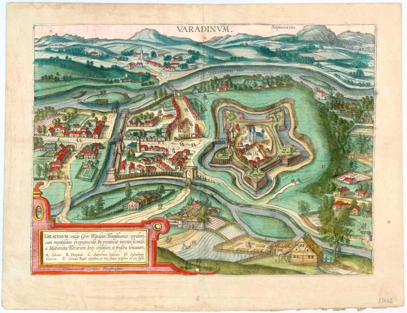 Antique map of Romania - Oradea by Braun & Hogenberg