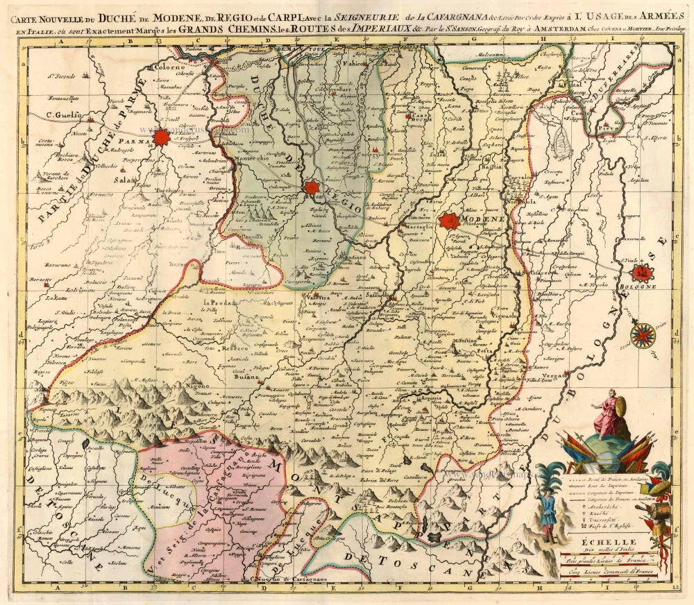 Carte Nouvelle du Duche de Modene, de Regio et de Carpi; avec la Seigneurie de la Cafargnana