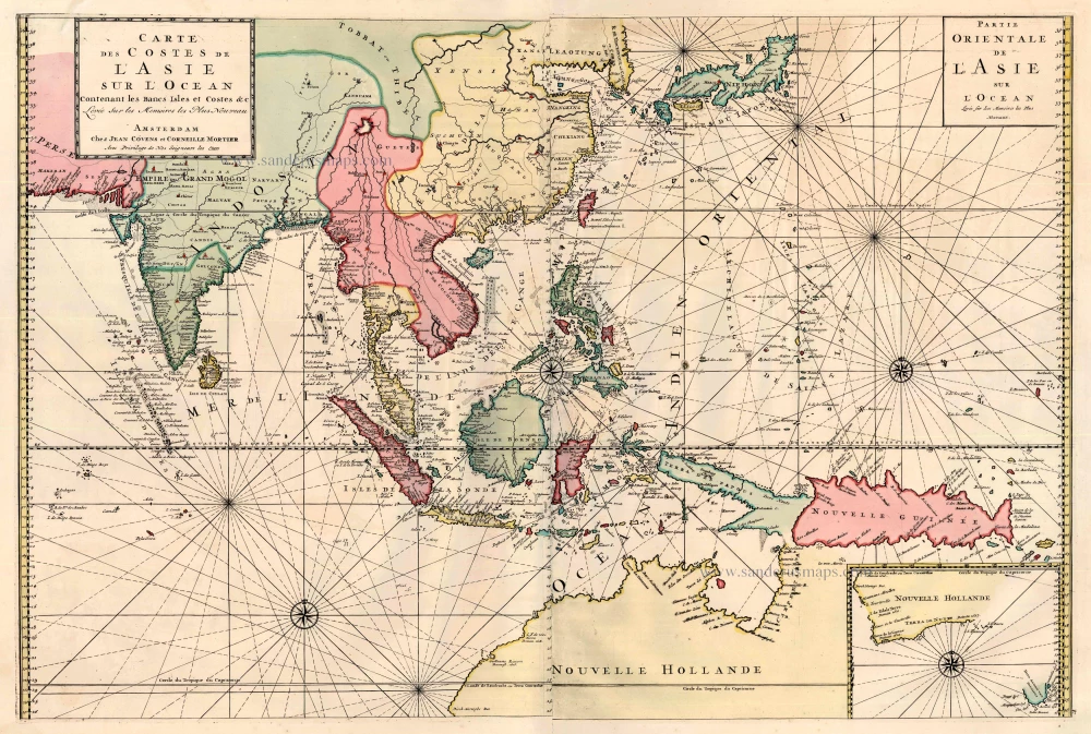 Antique map of Southeast Asia - East Indies by Covens & Mortier