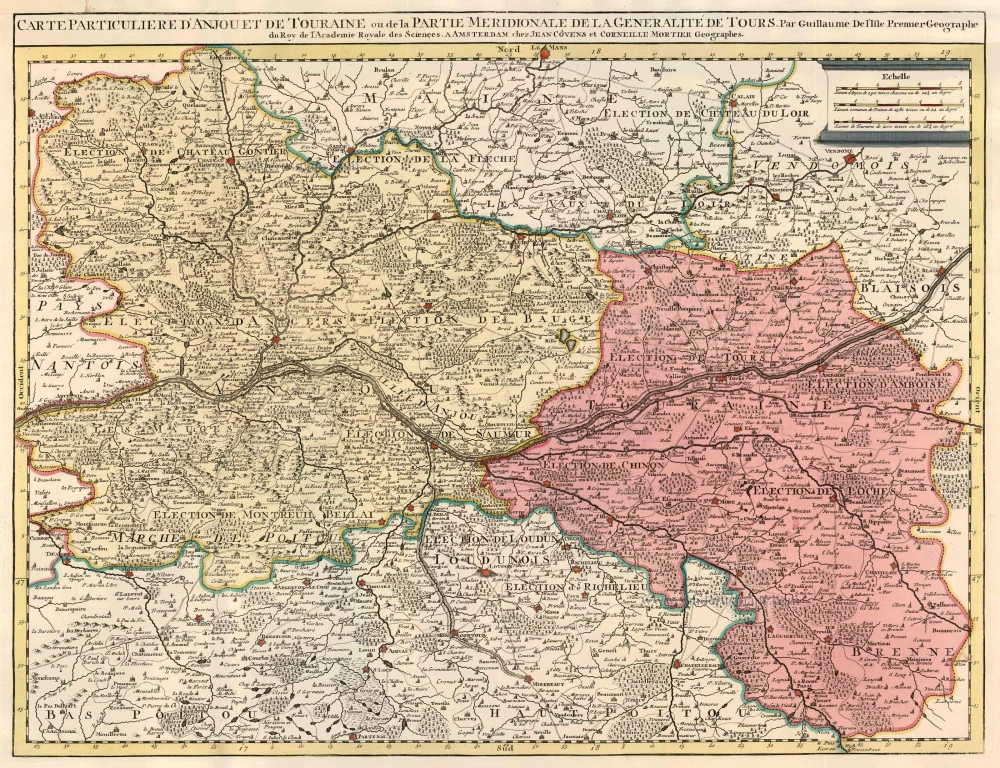 Carte Particuliere D'Anjou et de Touraine ou de la Partie Meridionale de La Generalité de Tours. 