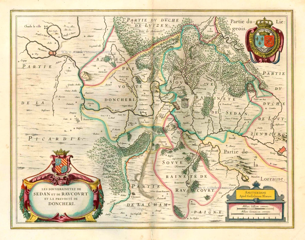 Sedan - Raucourt - Donchery, by W. Blaeu.