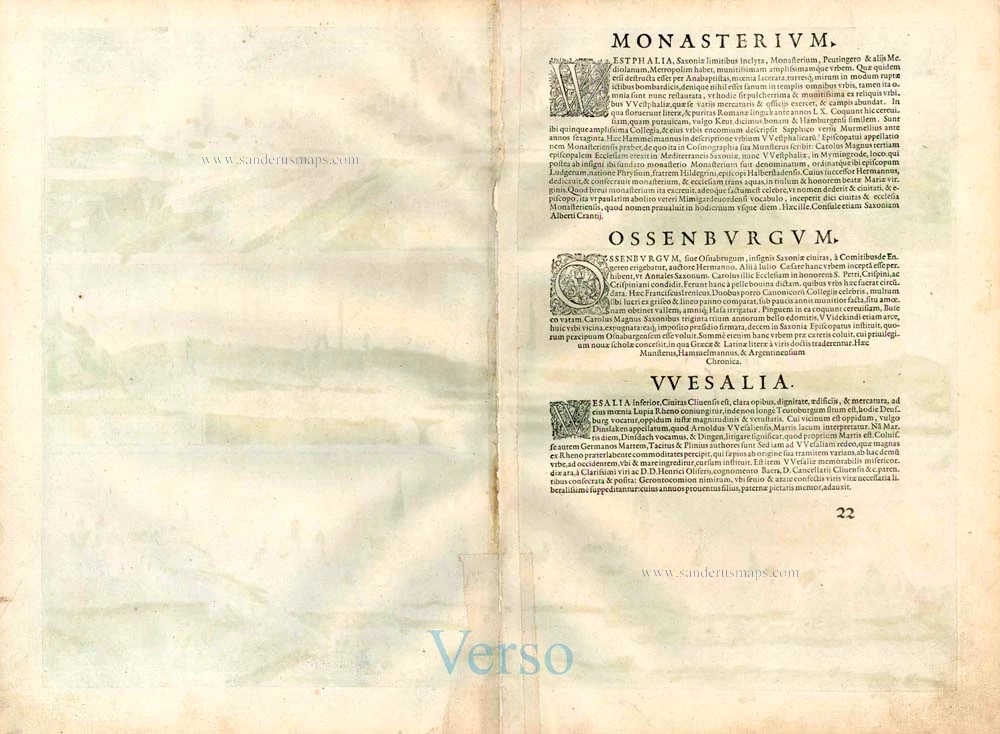 Munster - Osnabruck - Wesel by Braun & Hogenberg