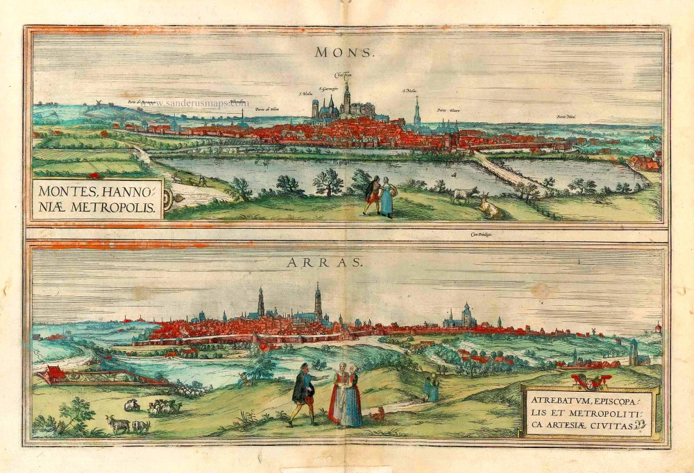 MONS - ARRAS by Braun & Hogenberg