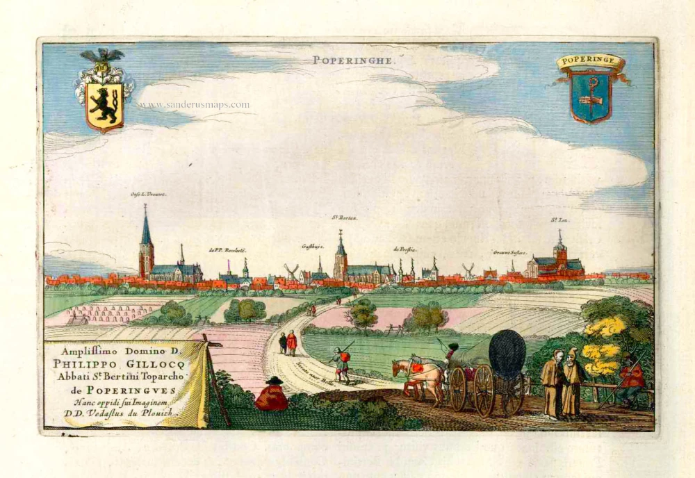 Poperinge, by Antonius Sanderus, published by J. Blaeu.