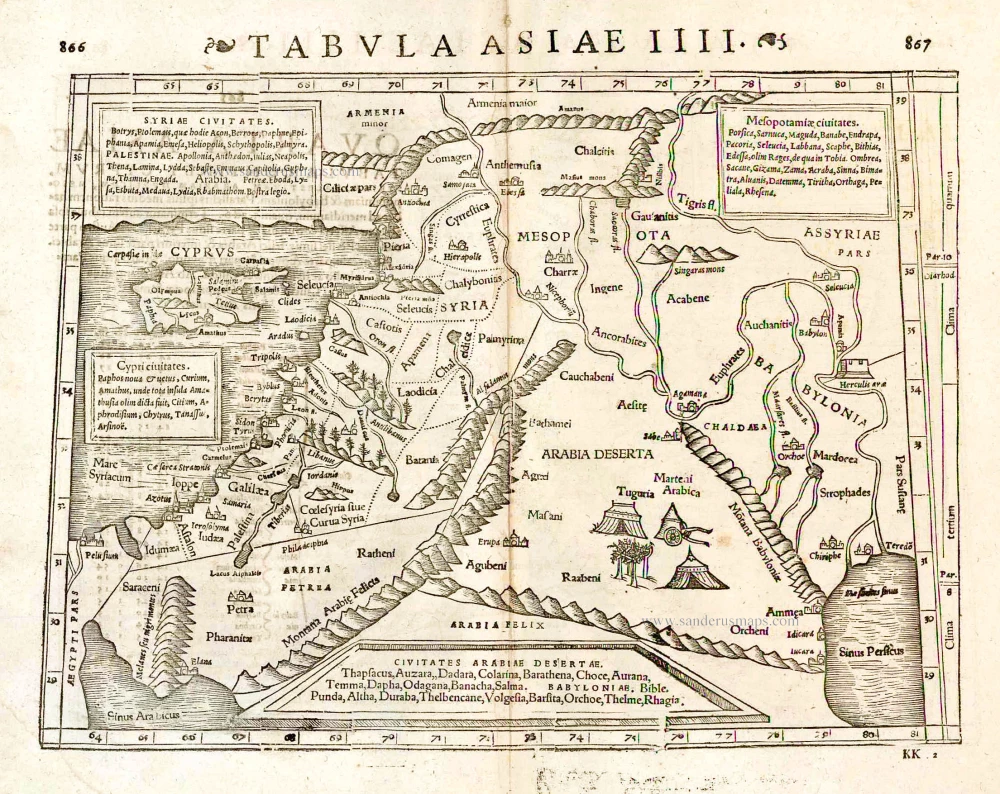 Middle East - Cyprus - Holy Land by Strabo - Sebastian Münster