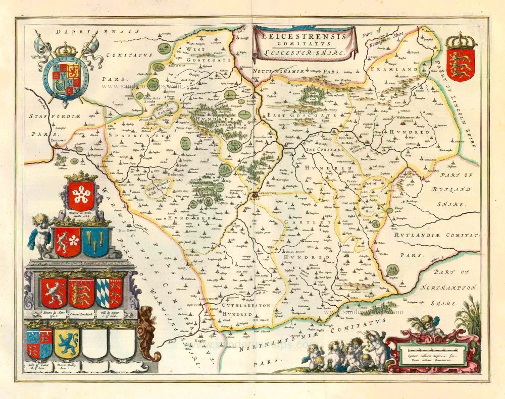 Leicestrensis Comitatus. Leicester Shire.