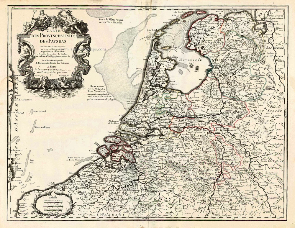 Carte des Provinces Unies des Pays Bas.
