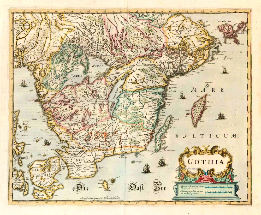 Götaland, by Henricus Hondius.