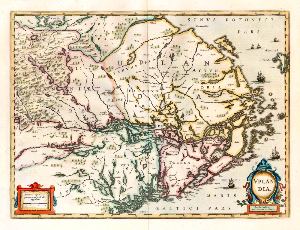 Uppland, by Henricus Hondius.