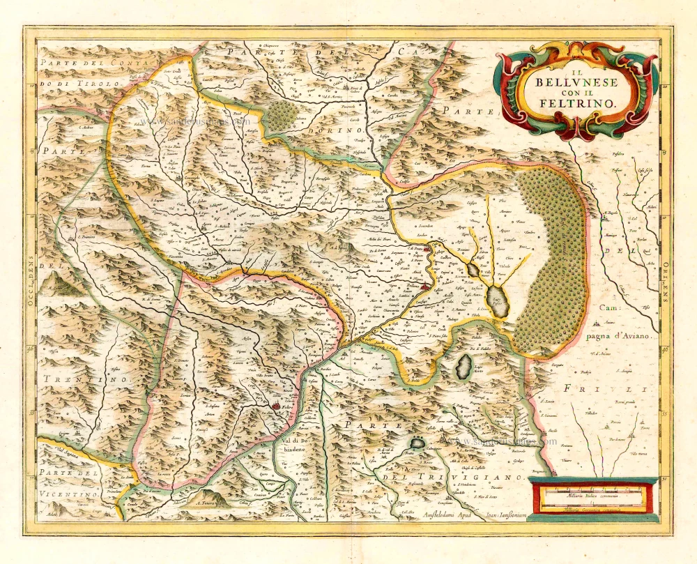 Belluno & Feltre, by Johannes Janssonius.