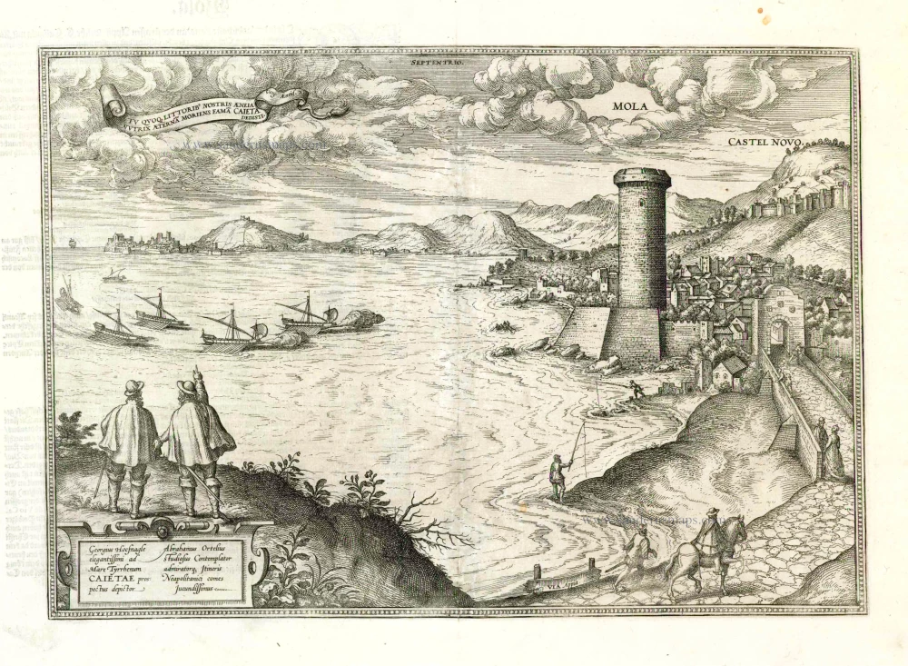 Formia - Gulf of Gaeta with Mola and Castel Novo, by Georg Braun & Frans Hogenberg.