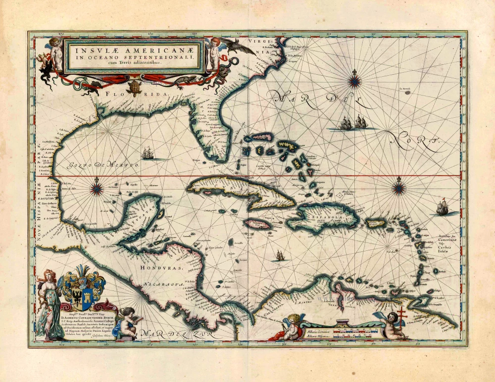 Insulae Americanae in Oceano Septentrionali, cum Terris Adiacentibus.