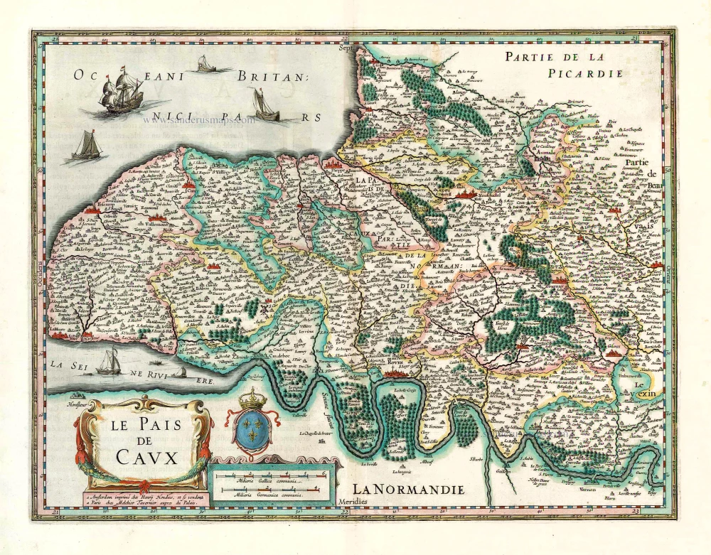 Le Pays de Caux, by Henricus Hondius.