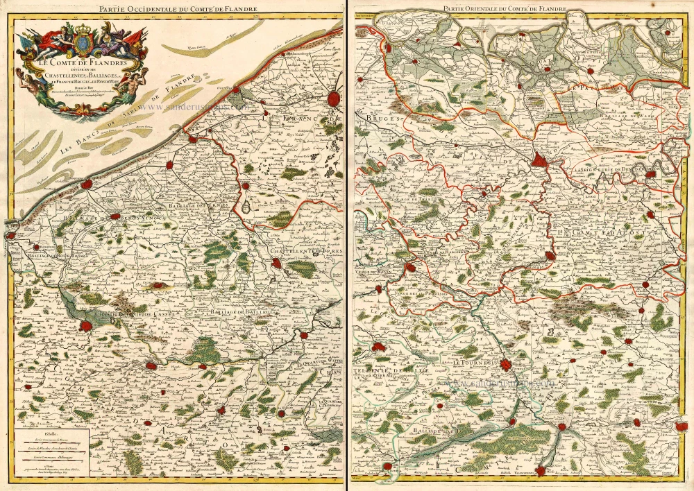 Flanders (Vlaanderen), by Alexis-Hubert Jaillot.