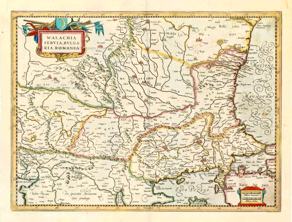 Balkans (East), by Henricus Hondius.