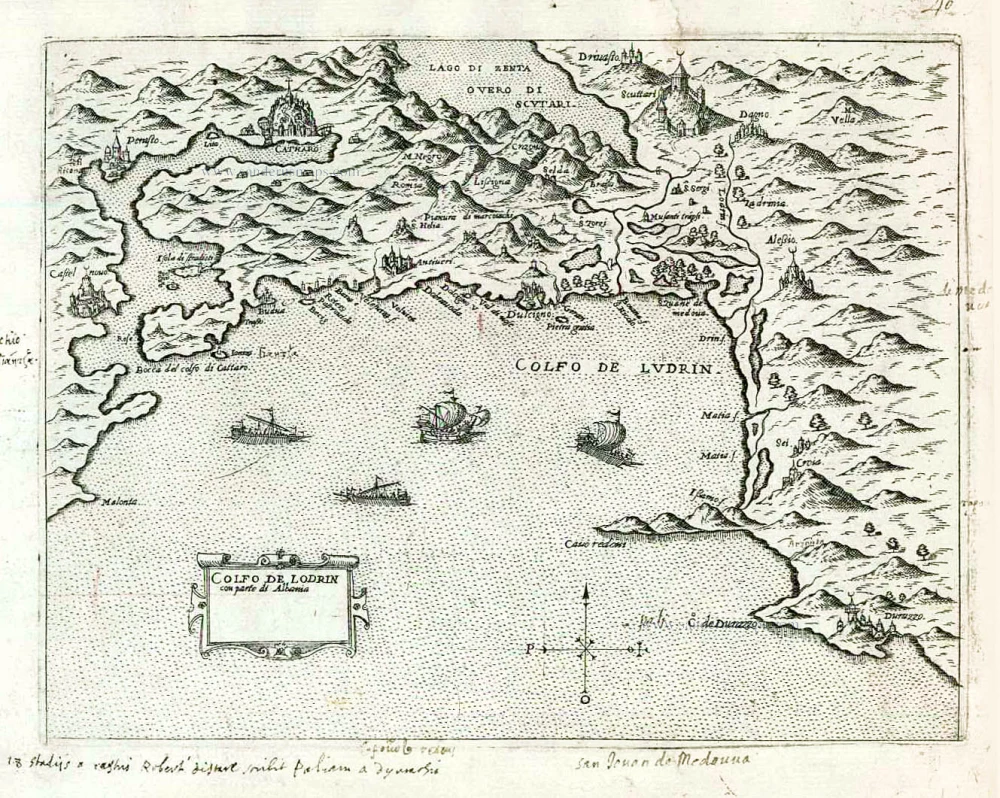 Golfo de Lodrin con parte di Albania.