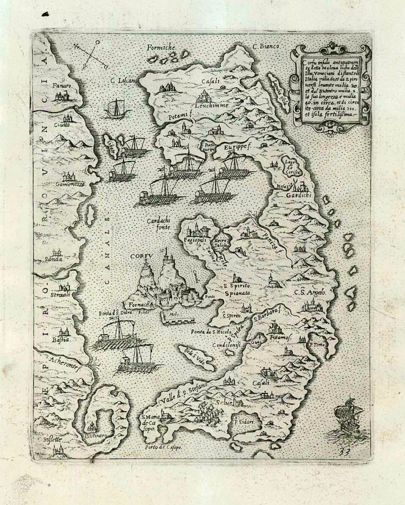 Corfu by Giovanni Francesco Camocio.