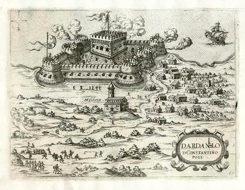 Dardanelles (Ottoman Fort) by Giovanni Francesco Camocio