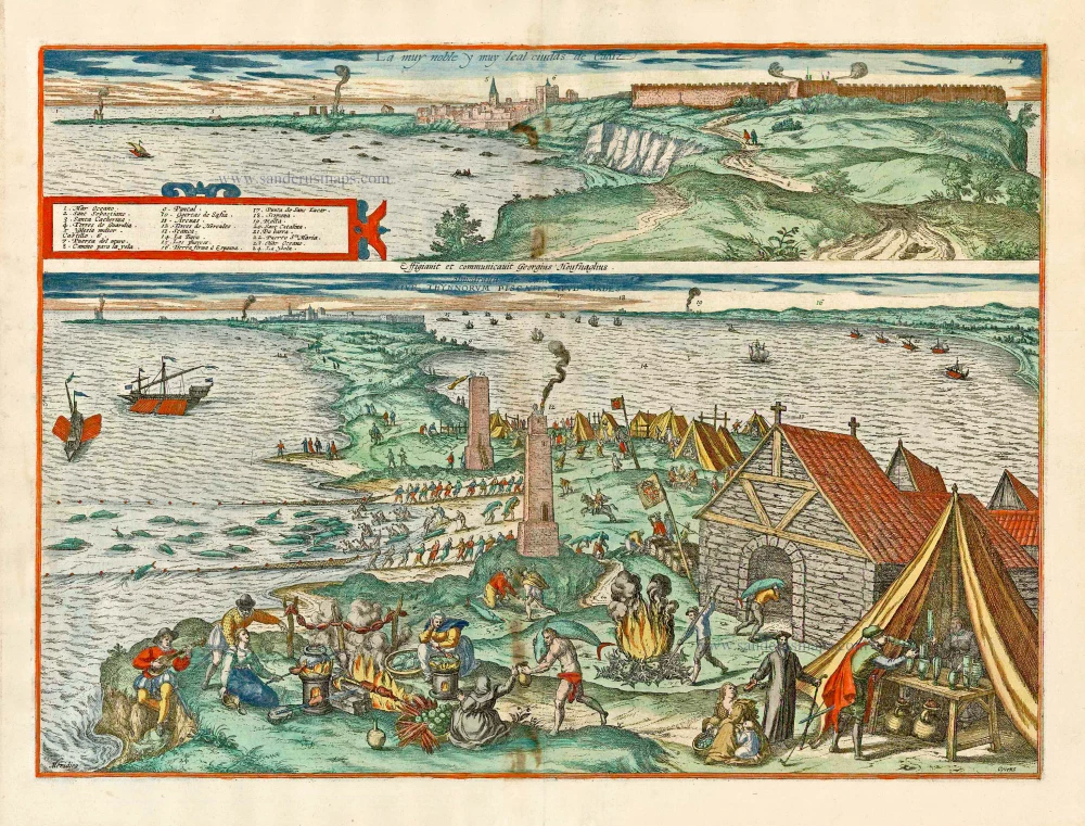 Cadiz, by Georg Braun and Frans Hogenberg,
