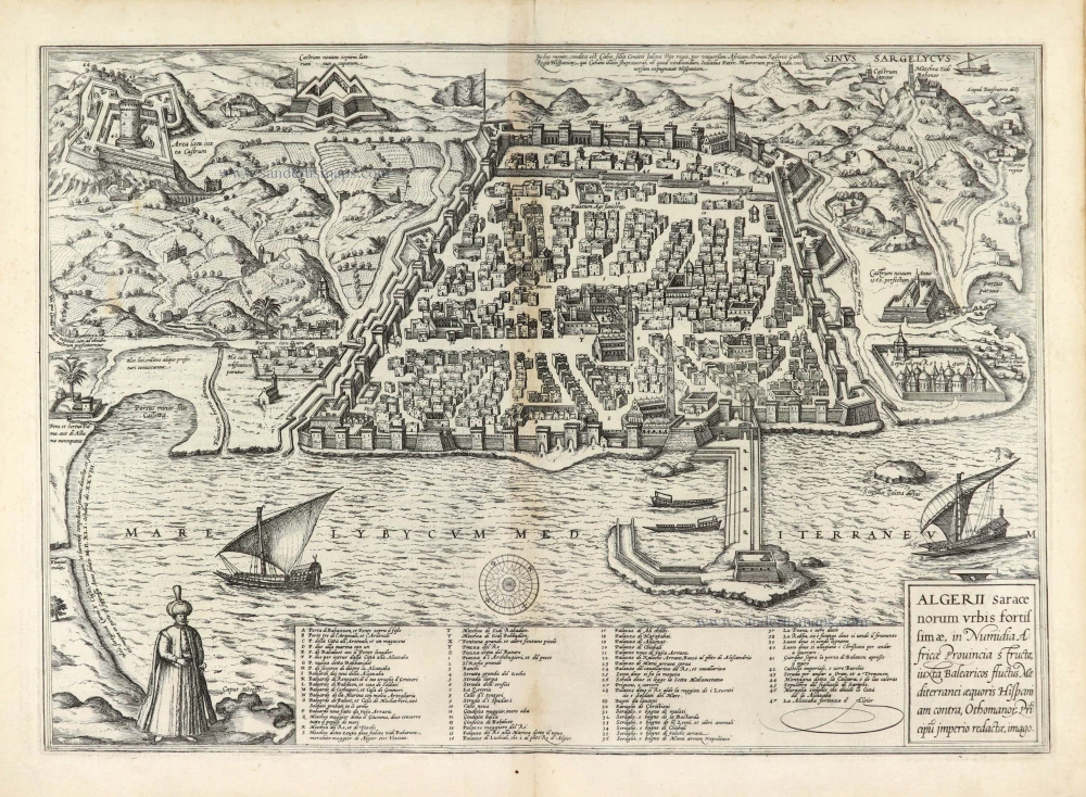 Algeria (Algiers), by Georg Braun & Frans Hogenberg.