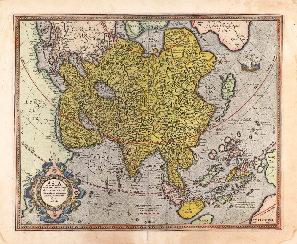 Asia, by Gerard Mercator.