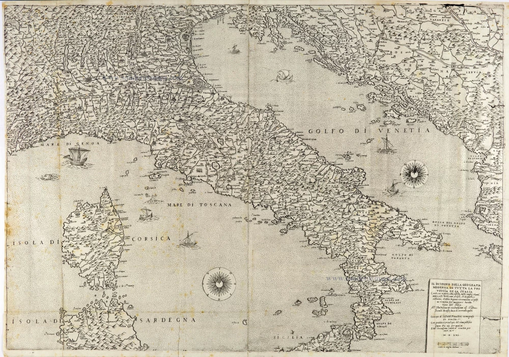 Italy by Giacomo Gastaldi. (Italia)