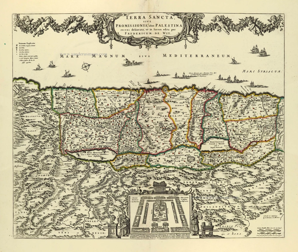 Holy Land by Frederik de Wit, published by Covens & Mortier.