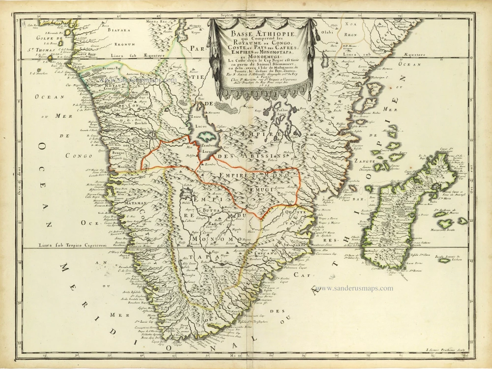 Southern Africa and Madagascar by Nicolas Sanson.