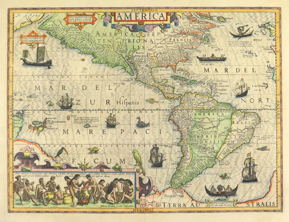 America by Jodocus Hondius.