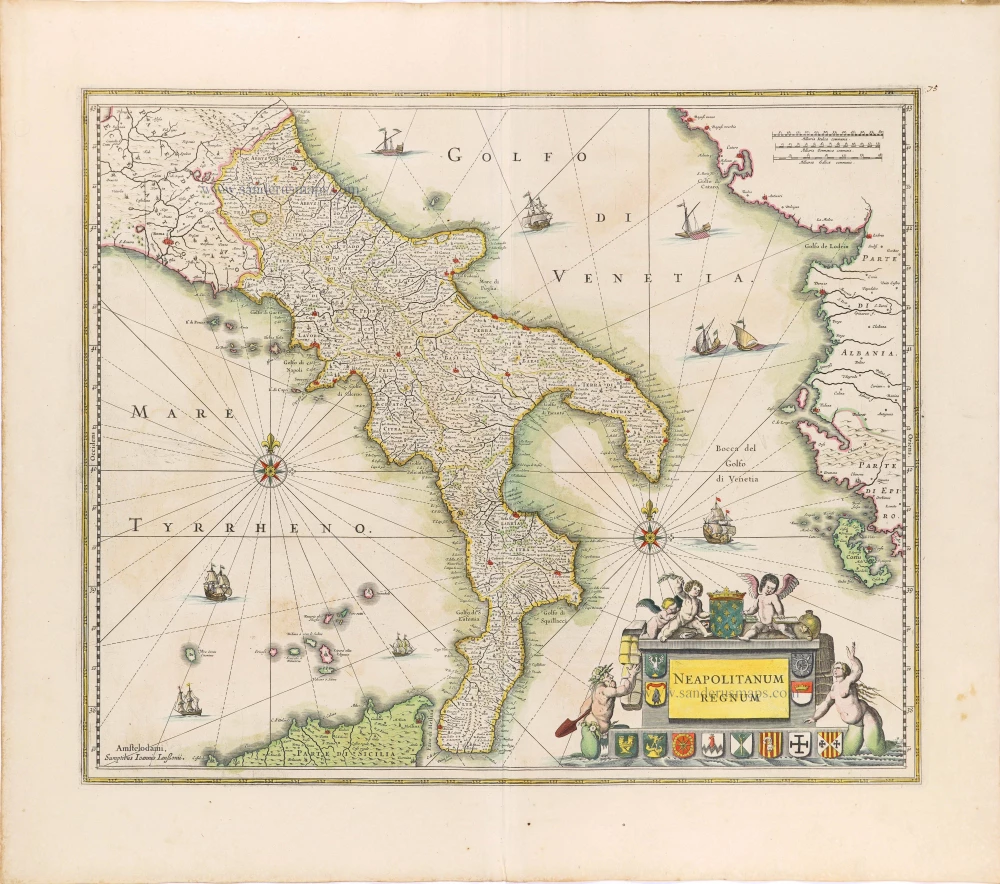 The Kingdom of Napoli by Joannes Janssonius.