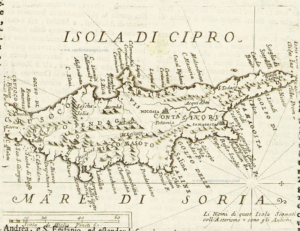 Cyprus by Vincenzo Coronelli.