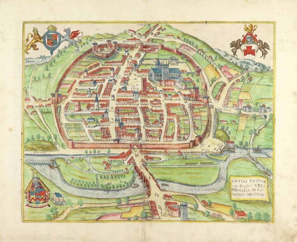 Civitas Exoniae (vulgo Excester) Urbs Primaria in Comitatu Devoniae.